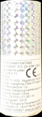 Bühnenfontäne, silber, 3m, 20s, no smell, 4er Pack