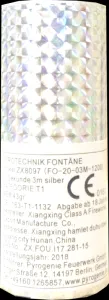Bühnenfontäne, silber, 3m, 20s, no smell, 4er Pack
